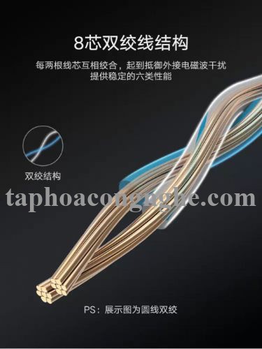 Ugreen 50196 10M màu Đen Cáp mạng LAN cat6 Đầu bấm kim loại NW101 30050196